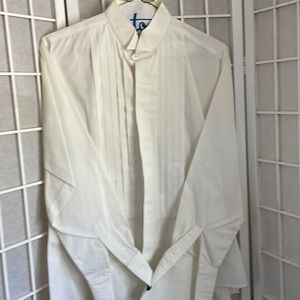 Paul Rene winged collar Tuxedo Shirt 16.5